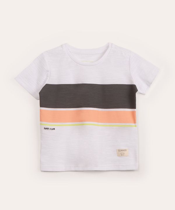 camiseta infantil manga curta listrada off white 2