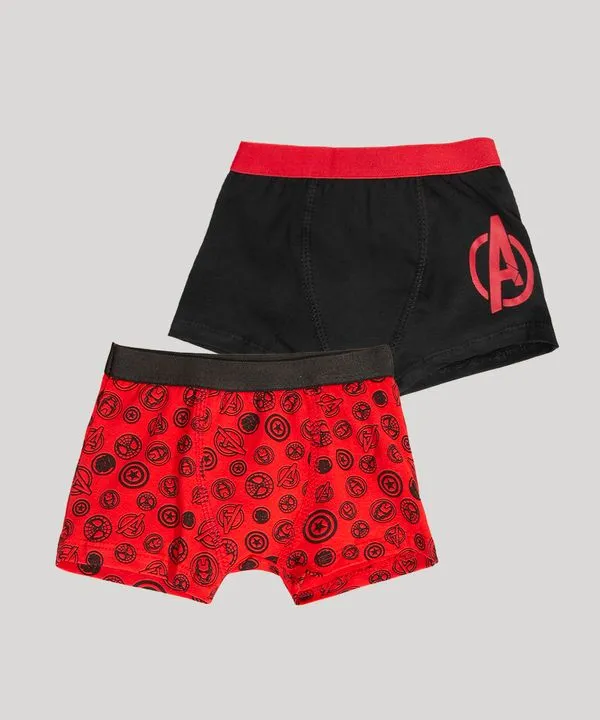 kit de 2 cuecas infantis boxer os vingadores multicor 4