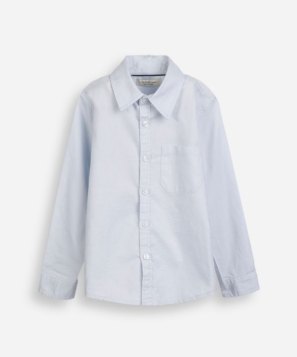 camisa de algodão infantil com bolso azul 4