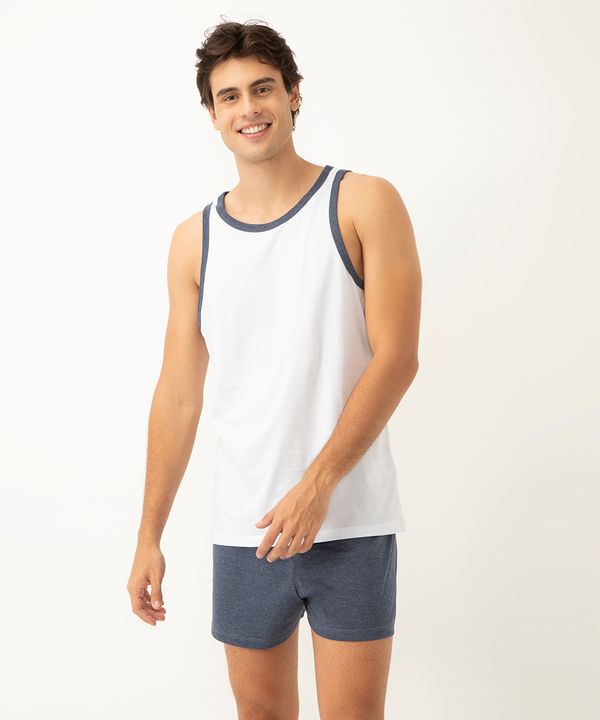 pijama de algodão regata branco G