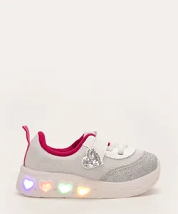 tênis infantil com velcro e luz molekinha branco 20