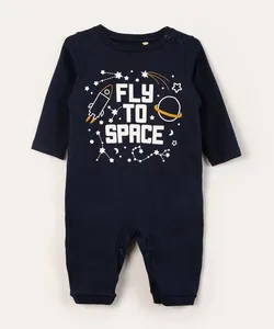 macacão infantil manga longa space azul marinho 12-18