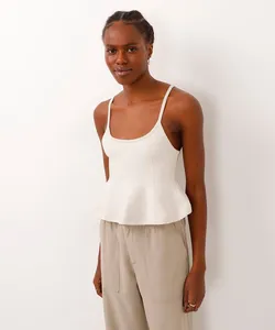 regata de tricot peplum off white P
