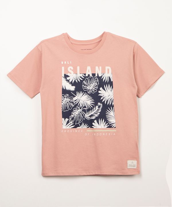 camiseta de algodão infantil island rosa 12