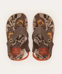 chinelo infantil com elástico cartago bege 25