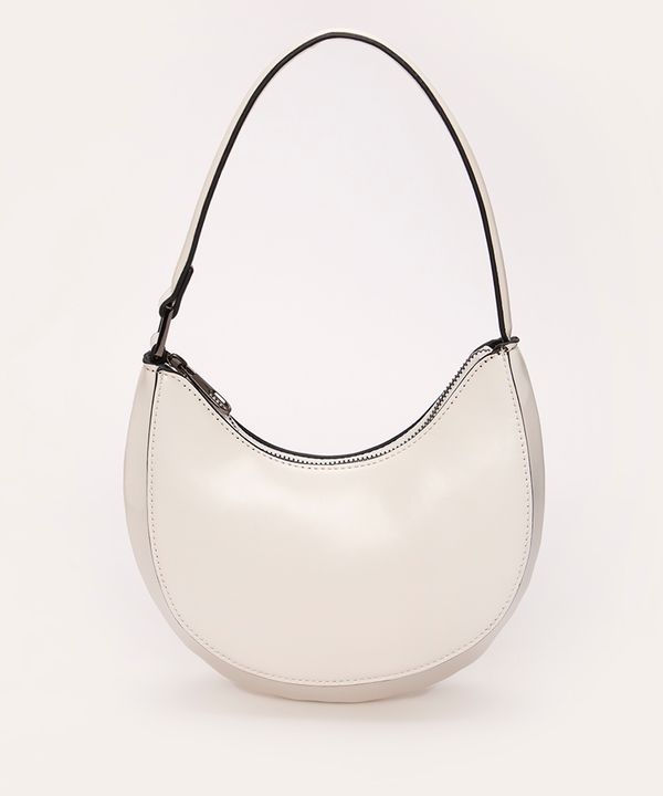 bolsa baguete com fivela off white Único