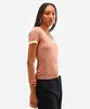 blusa feminina de tricot decote v bege G