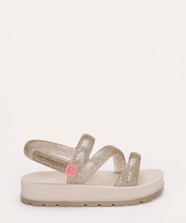 sandália infantil com glitter zaxyzinha dourado 19