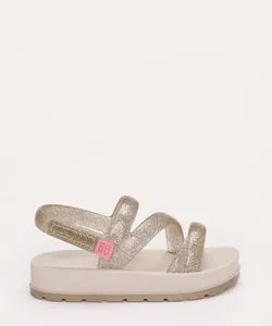 sandália infantil com glitter zaxyzinha dourado 22