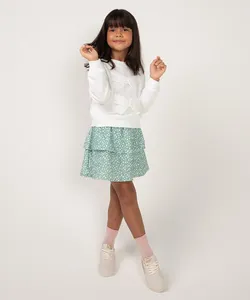 saia infantil de babados floral colorido 4