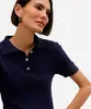 polo feminina de tricot azul GG
