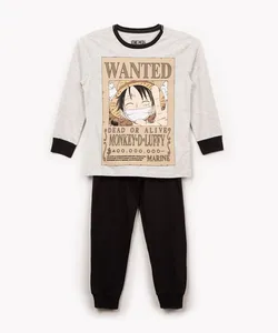 pijama de algodão infantil one piece manga longa cinza mescla claro 16