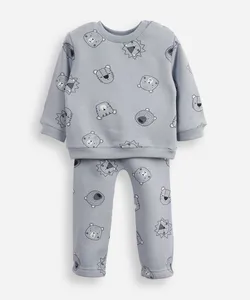conjunto de moletom infantil longo bichinho azul 0-3