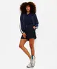short feminino de alfaiataria risca de giz com cinto azul 36