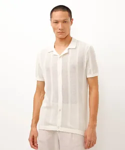 camisa de tricot manga curta off white M