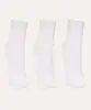 kit de 3 pares de meias cano médio branco 34-39