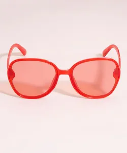 óculos de sol infantil redondo vermelho Único