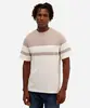 camiseta comfort texturizada listrada manga curta bege M