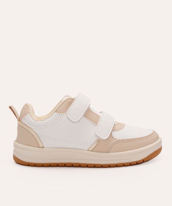 tênis infantil com velcro bege 33