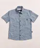 Camisa Juvenil Birden Tal Pai Tal Filho Nuvens Manga Curta com Bolso Azul Claro 10