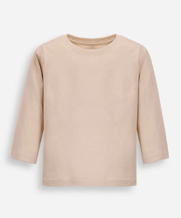 camiseta de algodão infantil bege 2
