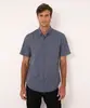 camisa comfort xadrez manga curta azul marinho M
