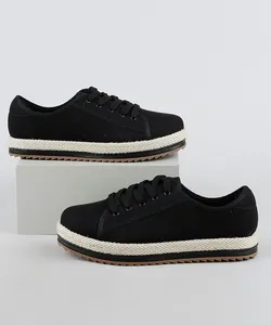 Tênis Feminino Oneself Flatform Tratorado com Corda Preto 37