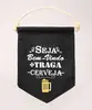 Bandeira Decorativa "Seja Bem Vindo + Traga Cerveja" com Alça em Corda Preta Único