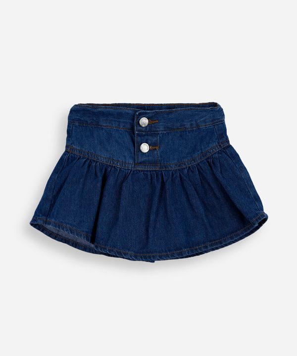 short saia infantil jeans azul 2