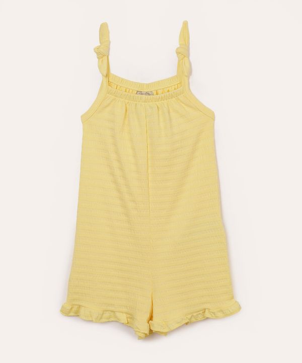 macacão infantil curto com elástico amarelo 2