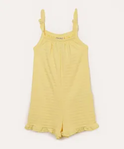 macacão infantil curto com elástico amarelo 3