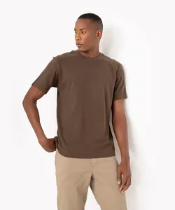 camisa de algodão manga curta marrom G