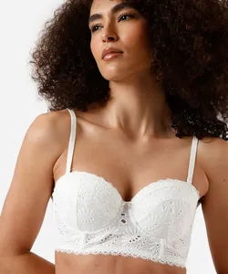 sutiã meia taça de laise alças removíveis off white 44
