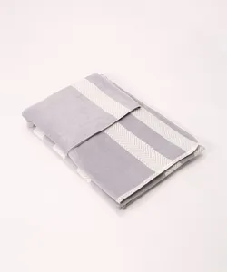 Poncho de Fleece Dupla Face Estampado Xadrez Cinza Mescla Único