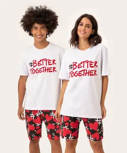 pijama manga curta better together branco G