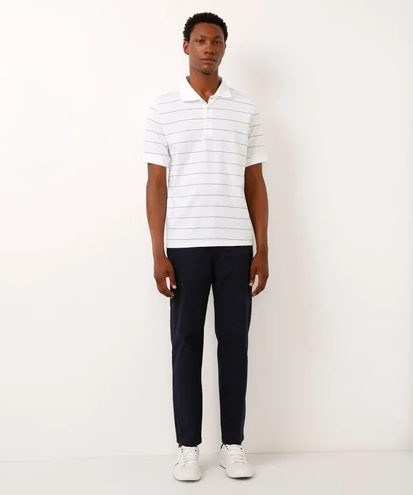 calça de sarja slim azul marinho 48