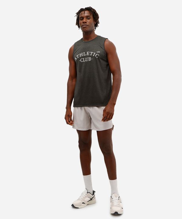 short masculino esportivo bolso com zíper cinza M