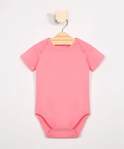 Body Infantil Básico Manga Curta Rosa 12-18