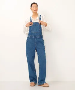 jardineira comfort jeans azul 42