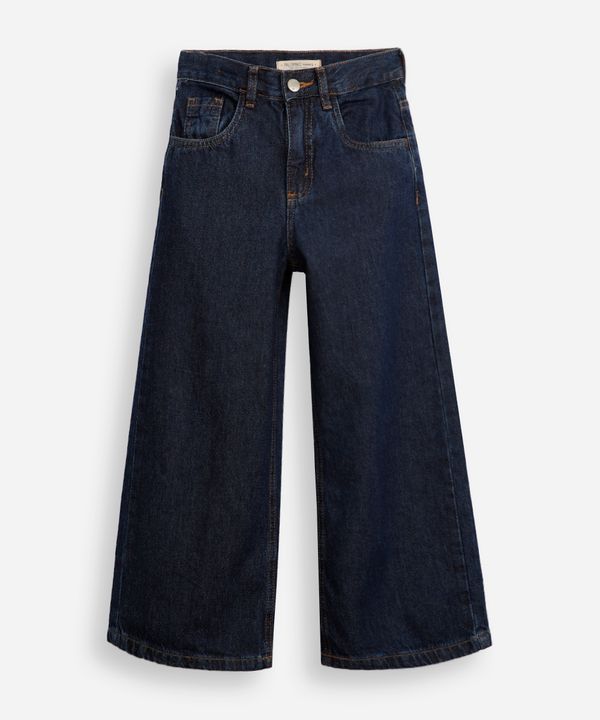 calça wide leg infantil jeans azul 8
