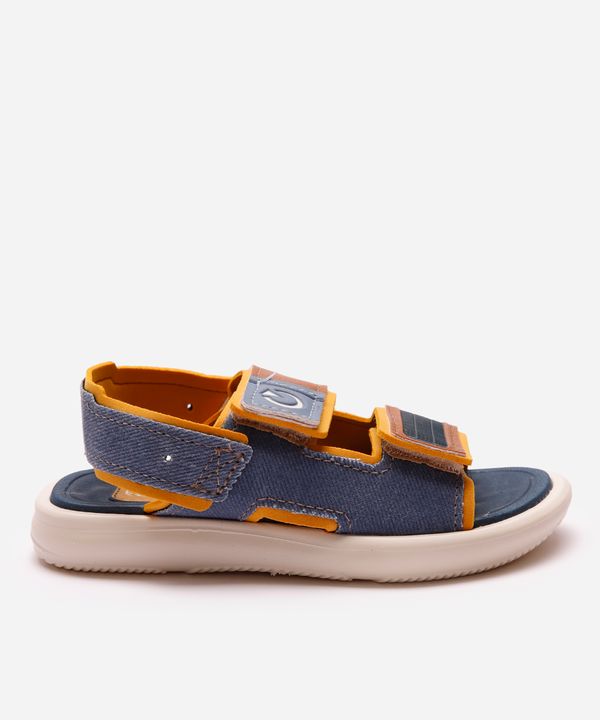sandália infantil com velcro cartago bege 19