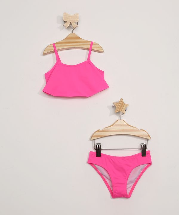 Biquíni Infantil com Proteção UV50+ Rosa Neon 8