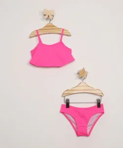 Biquíni Infantil com Proteção UV50+ Rosa Neon 4