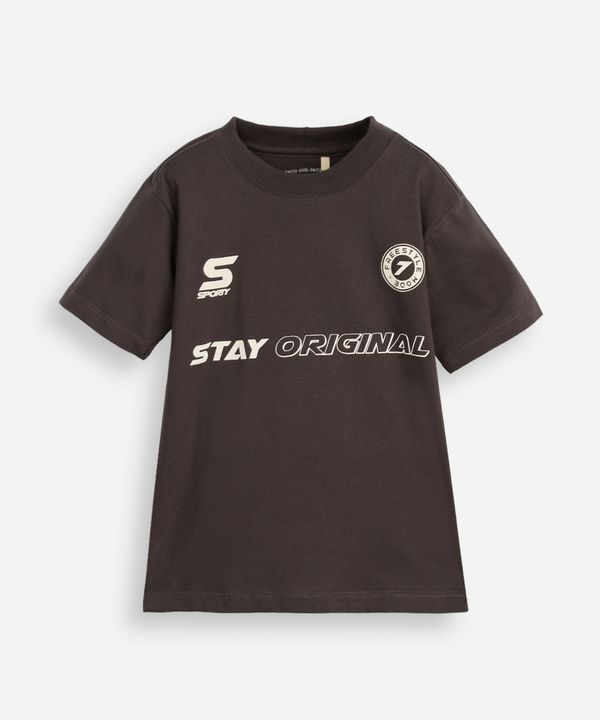 camiseta infantil de algodão estampada cinza 4