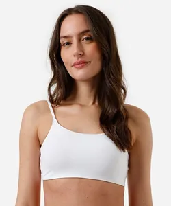 sutiã faixa feminino com bojo removível off white P