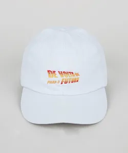 Boné Masculino de Sarja "De Volta para o Futuro" Aba Curva Branco Único