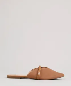 Mule Feminino Via Uno Bico Fino Marrom 36