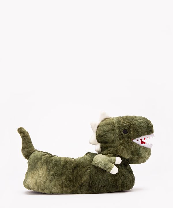 pantufa de pelúcia dinossauro verde escuro 29-30