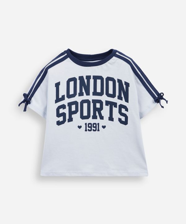camiseta infantil de algodão estampada com laço azul 6
