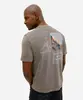 camiseta masculina de algodão estampada estonada marrom GG
